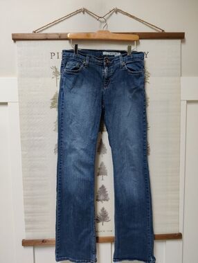 DKNY Jeans Ludlow Mid Rise Bootcut Jeans - Size 8R - Bronze Pocket Embroidery